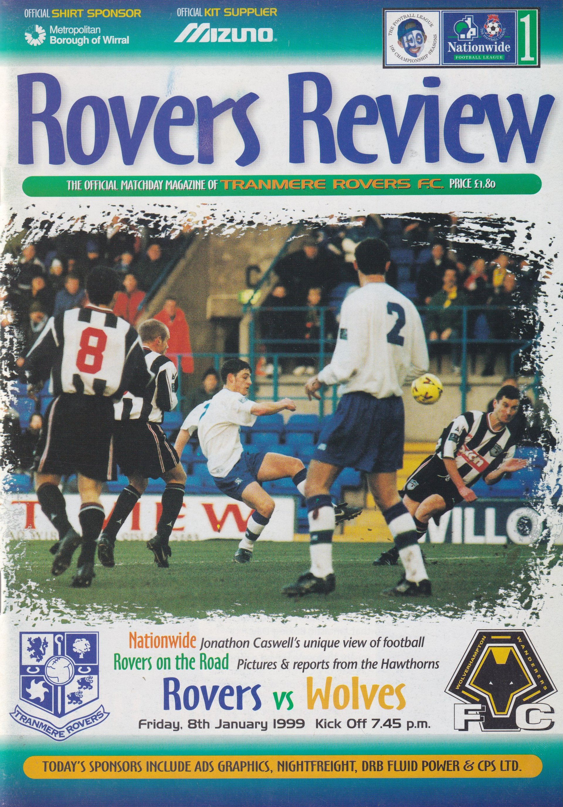 Tranmere Rovers v Wolverhampton Wanderers match programme